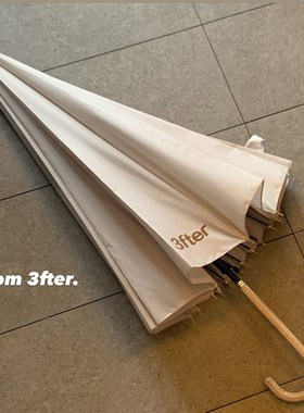 一起喝杯b咖啡再回家~3fter自制超结实细直柄抗风挡雨长柄雨伞