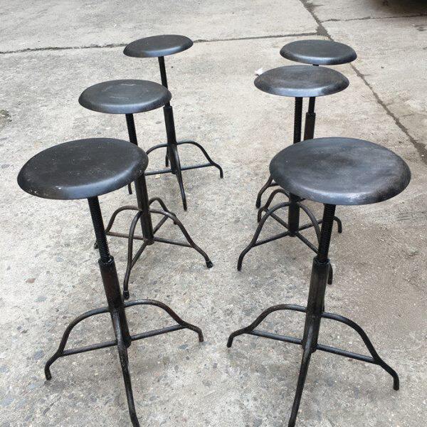 古典户外铁艺旋转吧台凳加高别墅阳台花园咖啡厅铁椅子loft工业风