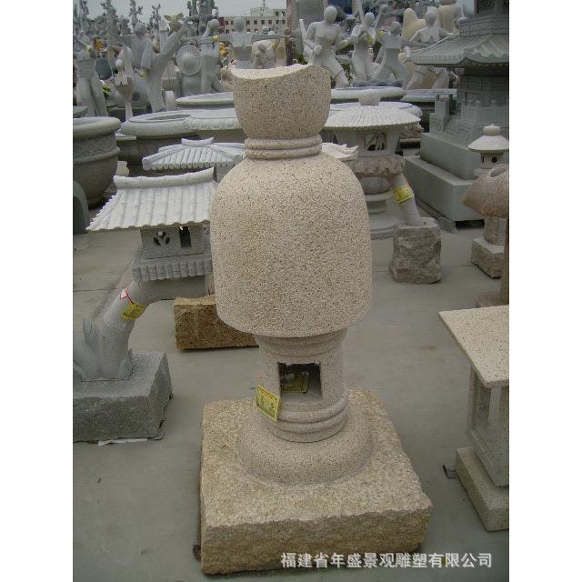 石雕落地灯石材工艺品摆件 园林镂空石雕灯笼 惠安工厂