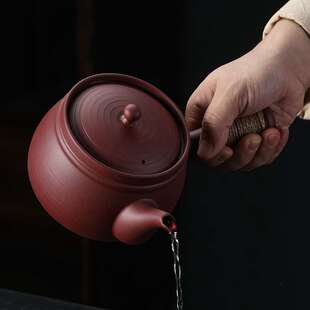 砂铫大口煮茶家用跳盖壶围炉煮茶户外红泥小火炉泡茶烧水壶养生壶