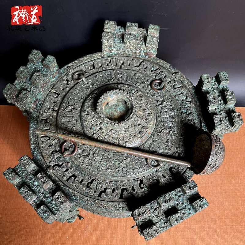 郑州仿古青铜器曾侯乙圆冰鉴摆件古代冰箱影视道具历史博物馆展示