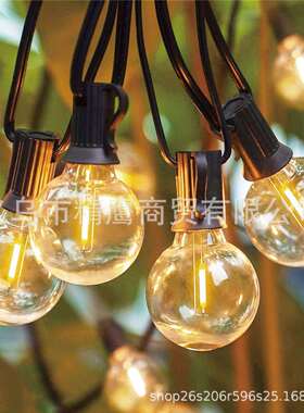 跨境插电LED灯串露营装饰灯户外庭院氛围灯圣诞节日装饰灯暖光灯