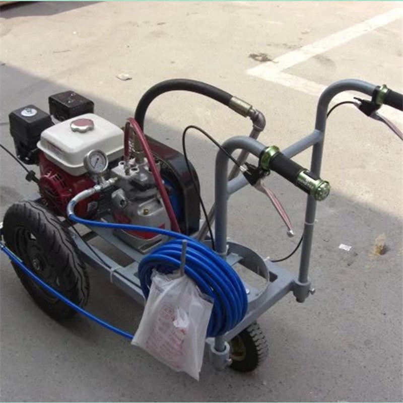 道路冷喷划线机手推式 5.5马力马路划线机喷漆机划线清晰边界均匀