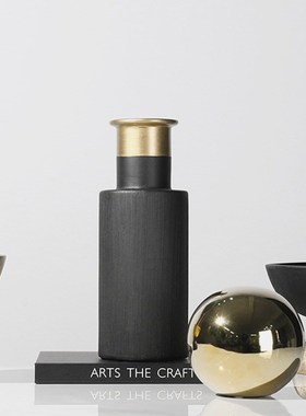 现代轻奢家居桌面水果盘收纳盘摆件样板房间售楼处插花器玄关花瓶