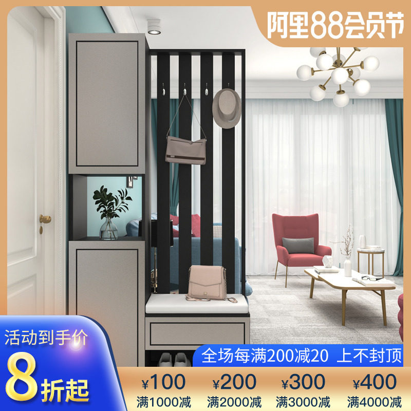 客厅轻奢玄关柜现代简约门厅鞋柜衣帽架北欧进门屏风隔断柜酒柜