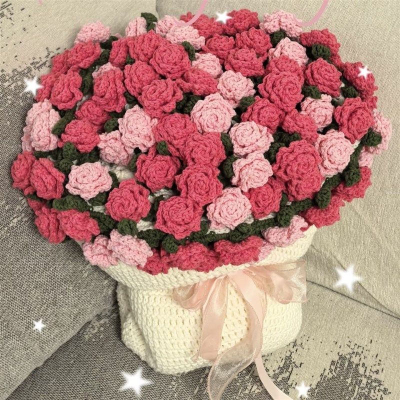玫瑰花束毛毯手工编织diy材料包花束毯子成品创意礼物勾花手捧花,服饰配件/皮带/帽子/围巾,DIY编织材料包,淘宝优惠券,粉丝福利购,淘宝优惠卷