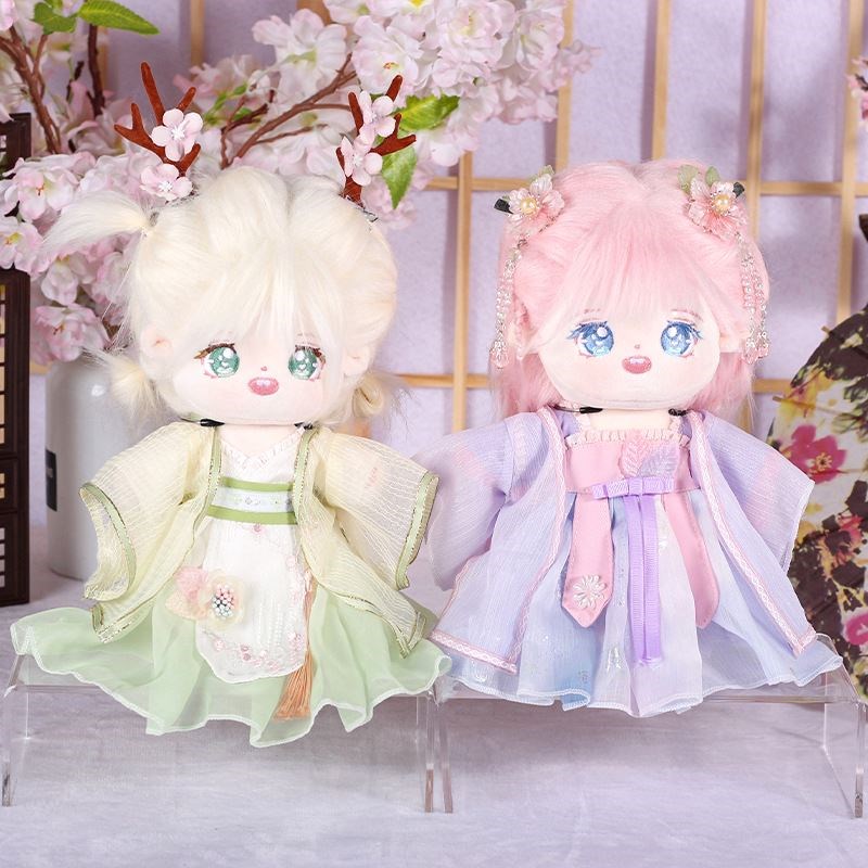 七夕节日礼物正品20CM棉花娃娃汉服公仔义乌玩具换装女孩礼物现货