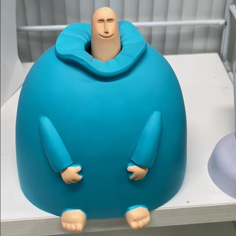 李子熟了蓝胖中指摆件女生送礼物男生朋友同事搞笑沙雕好玩的东西