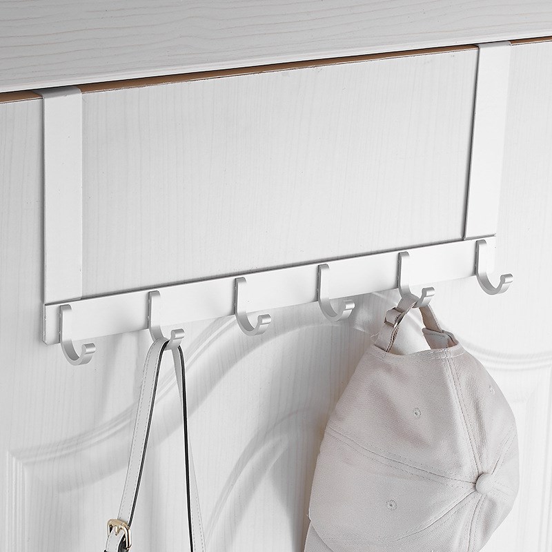 太空铝免打孔门后挂钩寝室挂衣架卧室房门衣帽钩浴室毛巾置物架