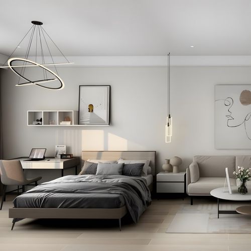 全屋套房家具定制 单身公寓床衣柜床头柜组合 简约民宿沙发餐桌椅