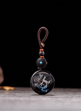 一鹿相随汽车情侣钥匙扣挂件摆件个性文艺吊坠生日耶诞情人节礼品