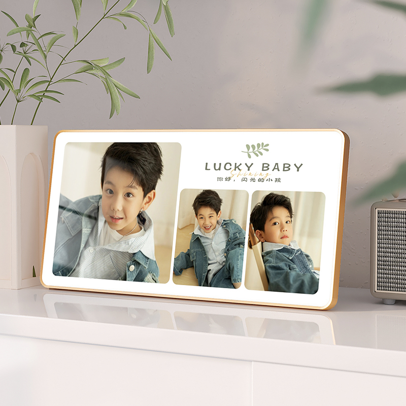 宝宝相框摆台定制一周岁洗照片diy儿童记录成长加做成打印摆件