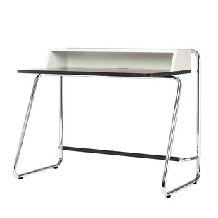 宅家居home北欧风现代实木书桌简约家用不锈钢办公桌中古板式桌子