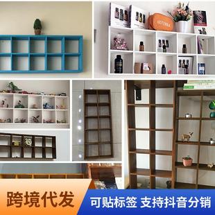 乡村复古做旧收纳格子十格收纳盒展示柜可悬挂墙面装饰品创意挂饰
