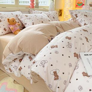 南通叠石桥家纺四件套a类水洗棉被套单件床单宿舍三件套床上用品