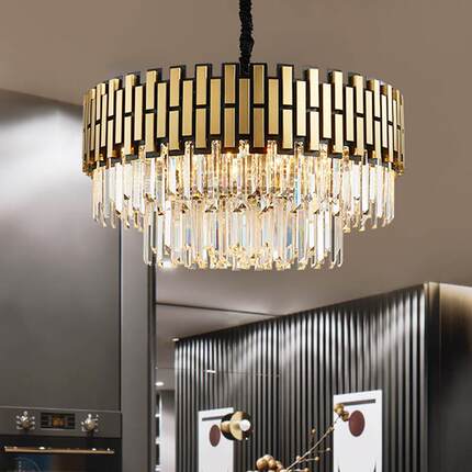 后现代LED简约客厅灯样板间灯具轻奢水晶吊灯大厅餐厅卧室书房
