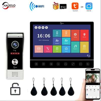 anjielosmart1080P可视对讲双向语音智能家居远程解锁门铃刷卡
