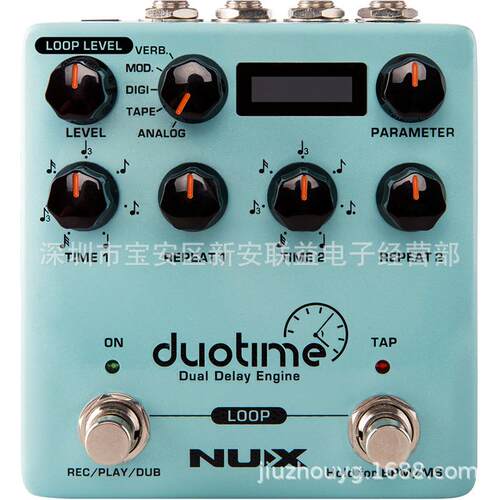 NUX duotime（NDD-6）真立体声双延迟效果器 多种延迟效果