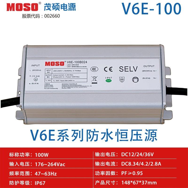 茂硕电源100W CECCC 防水恒压源无频闪防水IP67开关电源MOSOpower
