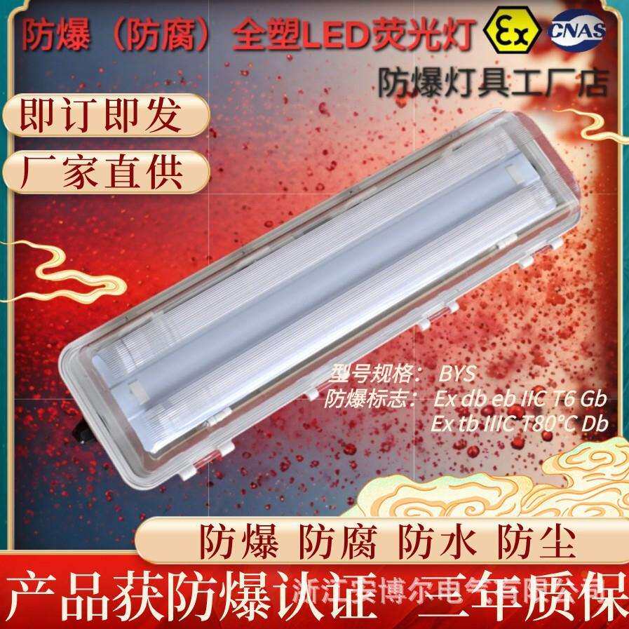 LED吸顶式防爆防腐全塑荧光灯BYS-2*36双管防水防尘BAY平板灯220v
