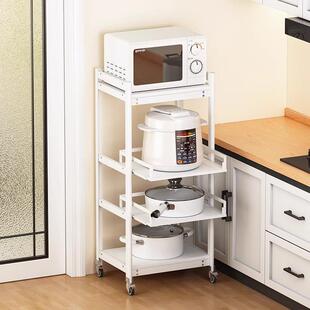 厨房锅架置物架落地多层多功能储物架家用微波炉可抽拉锅具收纳架