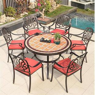 露台别墅铸铝桌椅摆庭院室外户外花园铁艺里外花园休闲椅院子餐桌