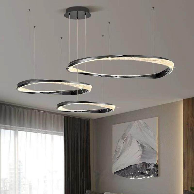 2024新款客厅吊灯现代智能创意异形黑色展厅灯复式楼大厅中山灯具