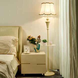 奶油风落地灯客厅沙发旁边几置物架装饰氛围灯卧室床头柜一体台灯