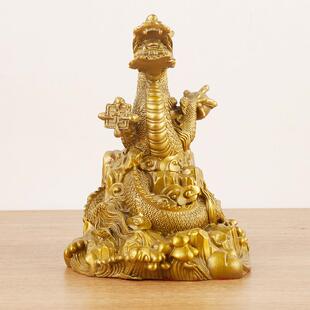 铜龙摆件盘龙纯铜工艺品装饰龙腾四海家居生肖青龙客厅五爪办公室