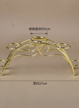 创意水晶球金属底座铁艺电镀金色银色支架七球多球Y托架装饰摆饰