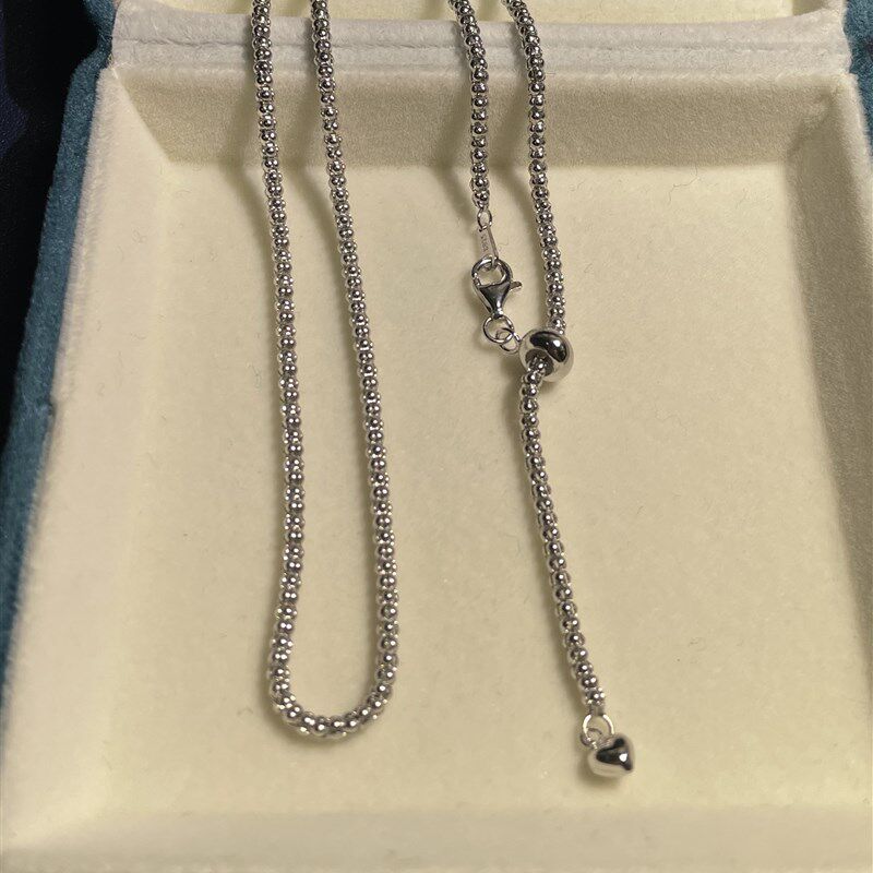 925银2.5jmm玉米链灯笼链 个性时尚复古佛牌链