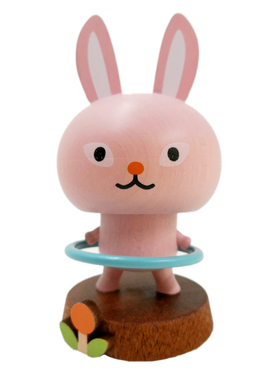 森活木质有趣车载摇头摆件中控台汽车I内饰饰品实木弹簧恐龙耶诞