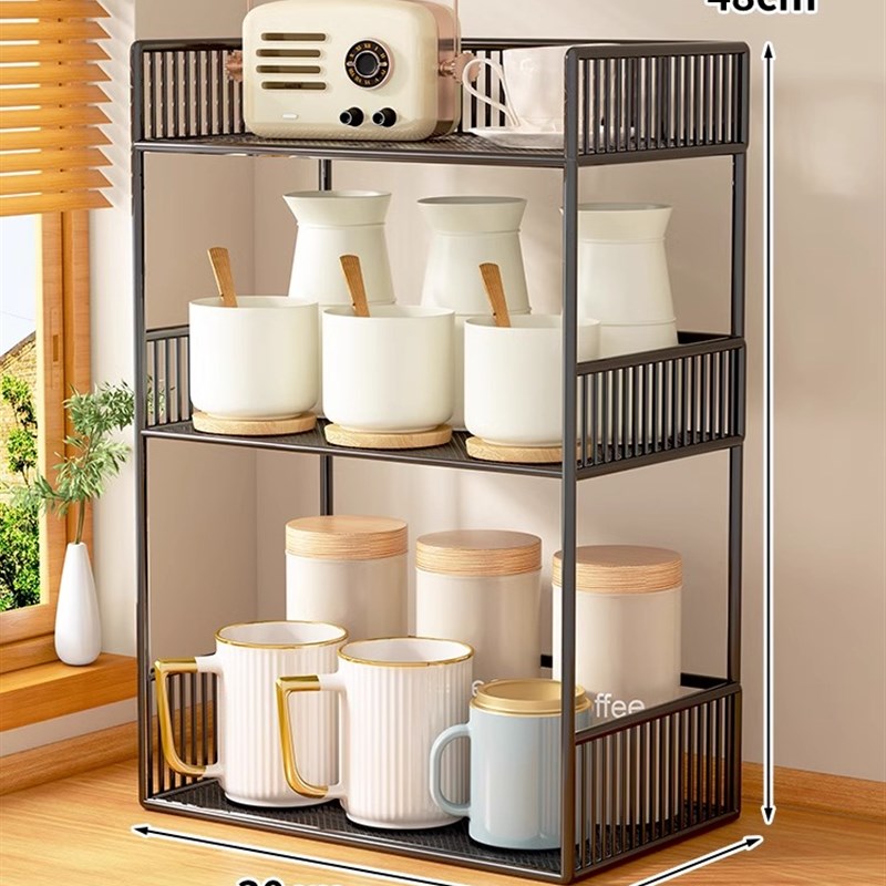 桌面置物架杯架i杯子收纳架水杯架子双层茶具茶杯餐桌咖啡放置架