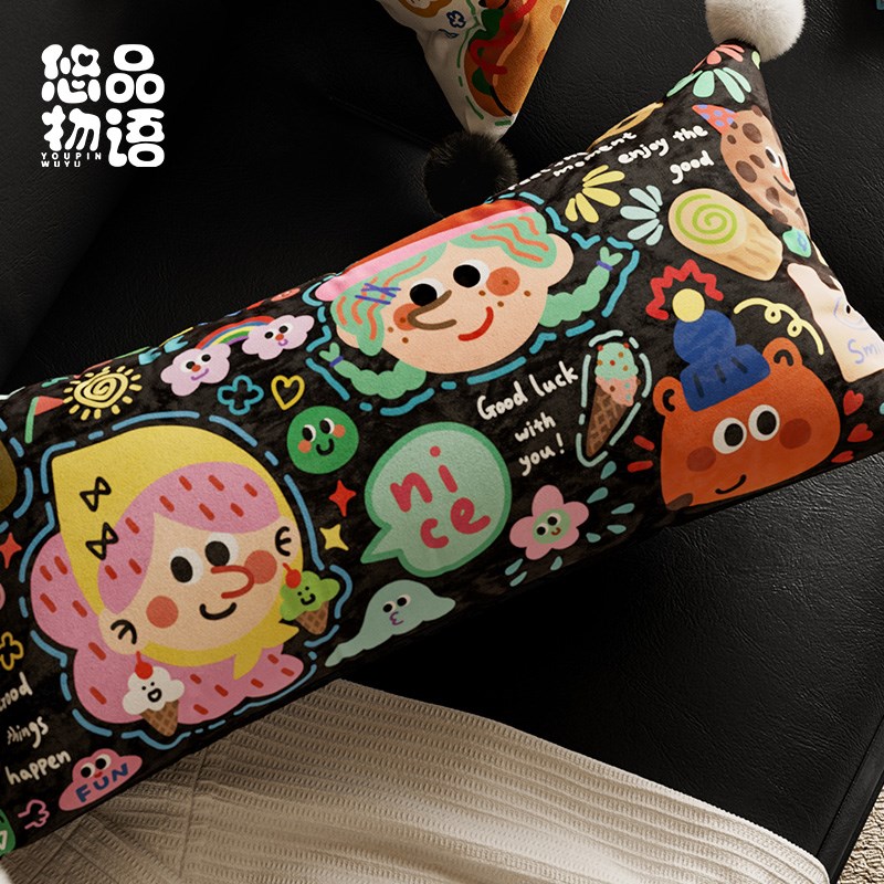 卡通趣味可爱腰枕客厅沙发抱枕长条D娃娃睡觉床上夹腿懒人靠背靠