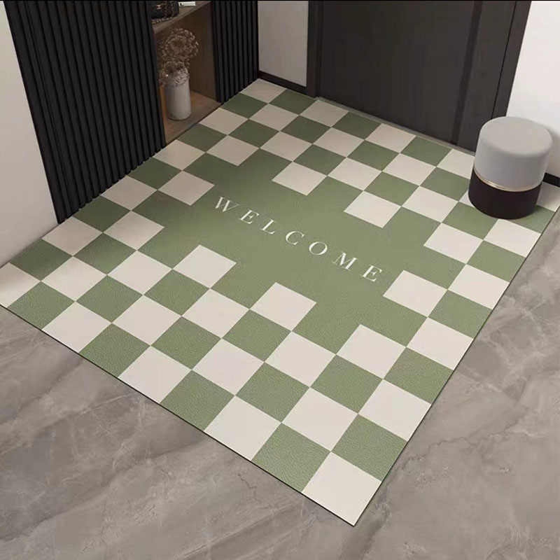 轻奢经典风皮革入户地垫高级感玄关进门防水防Q滑耐脏可擦免洗门