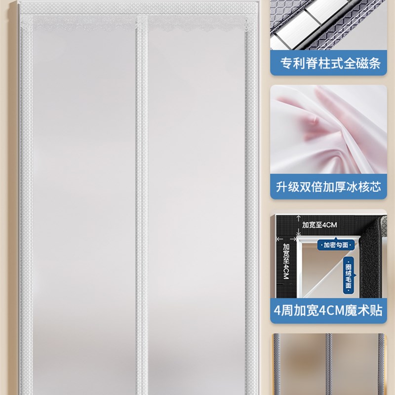 2025a新款高档磨砂空调门帘挡风磁吸隔断帘防走冷气厨房遮挡帘透
