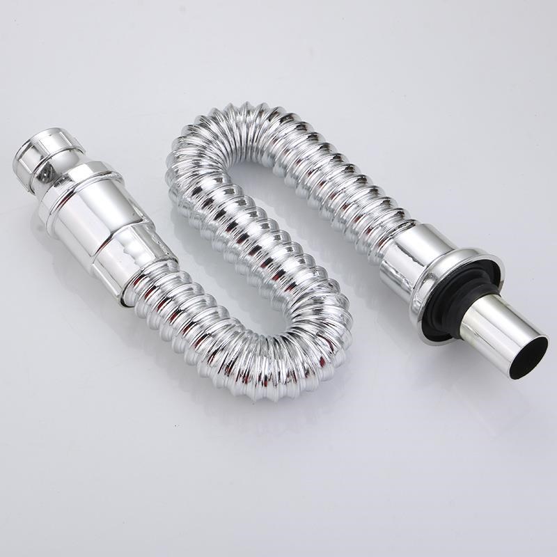 电镀防臭下水管 不锈钢下水管 B塑料 电镀防臭可伸缩面盆下水管定