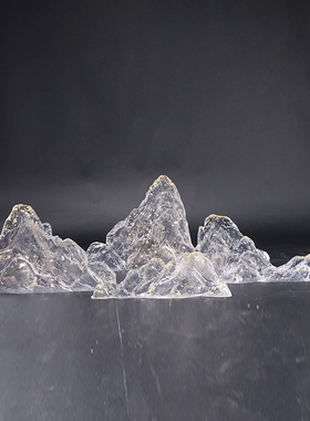 现代简约透明树脂假山o雕塑酒店售楼处别墅楼梯口软装饰艺术品摆