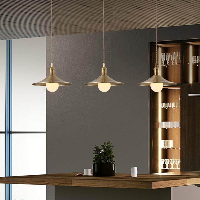 北欧led铜材吊灯 7W个性简约酒店餐厅吊灯家用卧室客厅吊灯