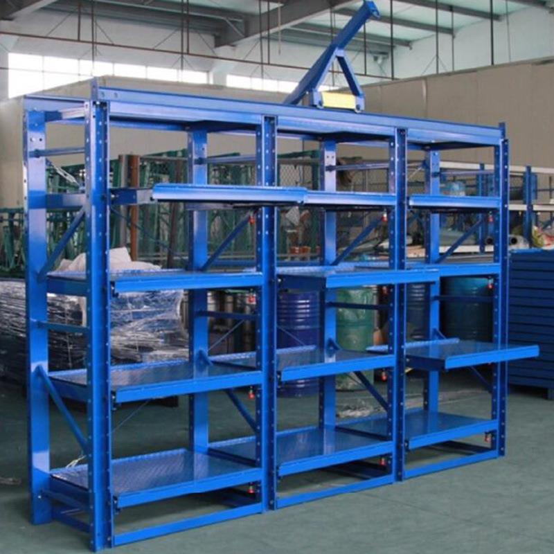 宁波模具货架半开抽屉仓储仓库冲压模具架带天车重型模具架固定式