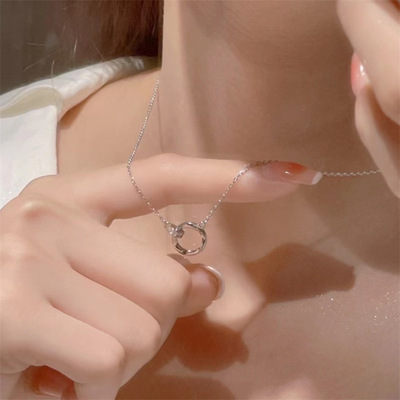 莫比乌斯环银色项链情人节礼物女生小众设计高级感女友送礼简约