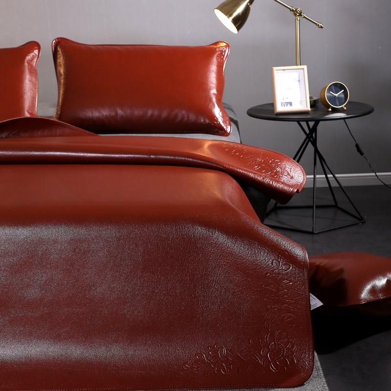 牛皮席子枕头套水牛皮凉席夏季C凉枕席片真皮头层皮牛皮枕套