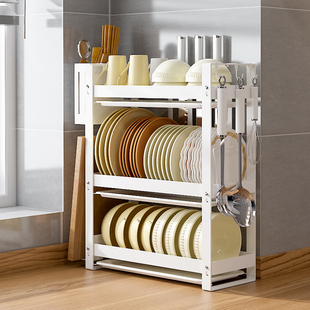 不锈钢碗架小号碗盘收纳架晾放碗筷碗碟沥L水架窄多功能厨房置物