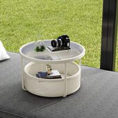 阳台子炕桌小茶几坐轻奢钢化玻璃卧室圆桌飘窗桌榻榻米迷你地矮桌