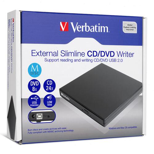 威宝verbatim 外置USB刻录光驱 便携dvd刻录机 66817 移动光驱