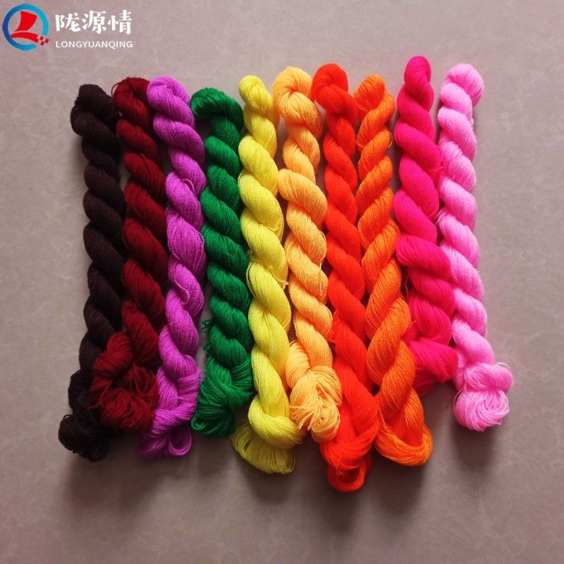 42色彩色朵花棉线细毛线12w号针绣花掇花老式扇被单手工剁花线两