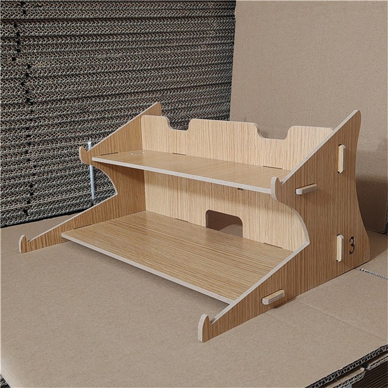 双层键盘收纳架桌面整理加高倾斜键盘放置托P架节省空间工位改造