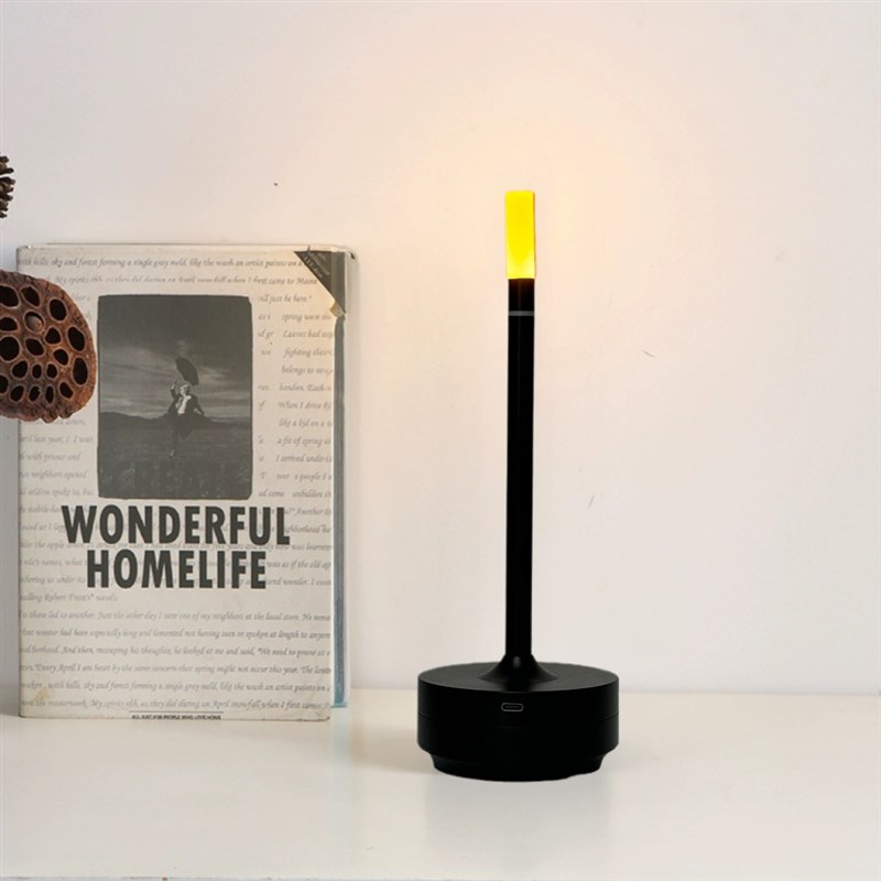 复古酒吧蜡烛台灯露营餐桌灯氛围灯充G电式小夜灯气氛灯清吧桌面