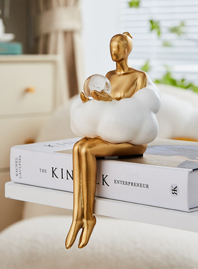 女孩抽象人物艺术坐姿摆件高档轻奢客厅酒M柜电视柜书房家居装饰