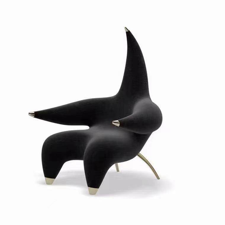 意设计师玻璃钢座椅个性动物玻璃钢单人沙发造型海星椅样板房沙发